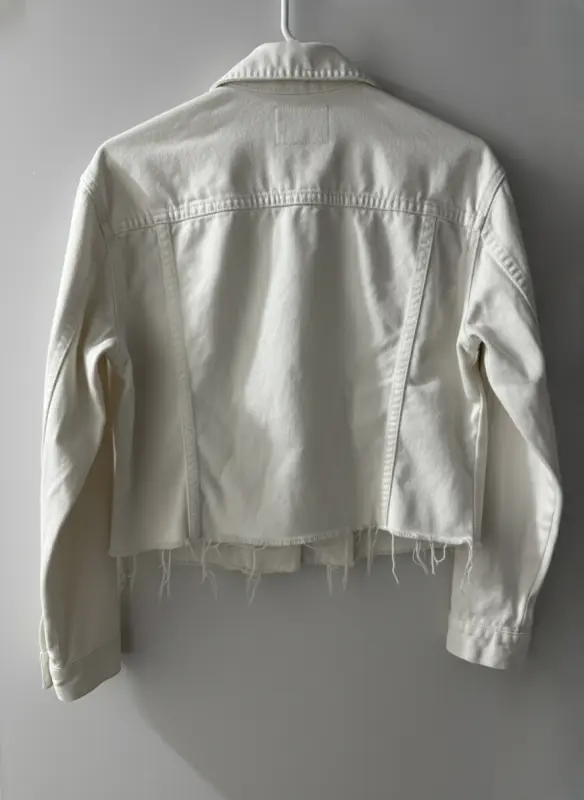 Casaca de Jean blanco talla S - Imagen 2
