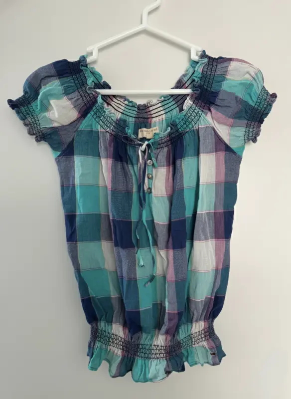 Blusa de cuadros manga corta talla XS - Comprar en Lima Perú | Fancy Shops