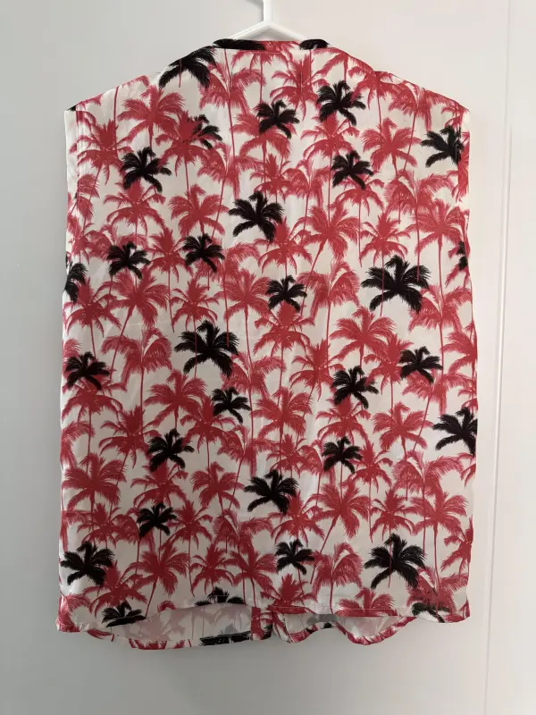 Blusa manga cero rojo y negro talla S - Imagen 2