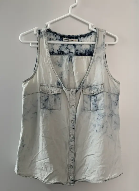 Blusa manga cero celeste y azul talla M - Comprar en Lima Perú | Fancy Shops