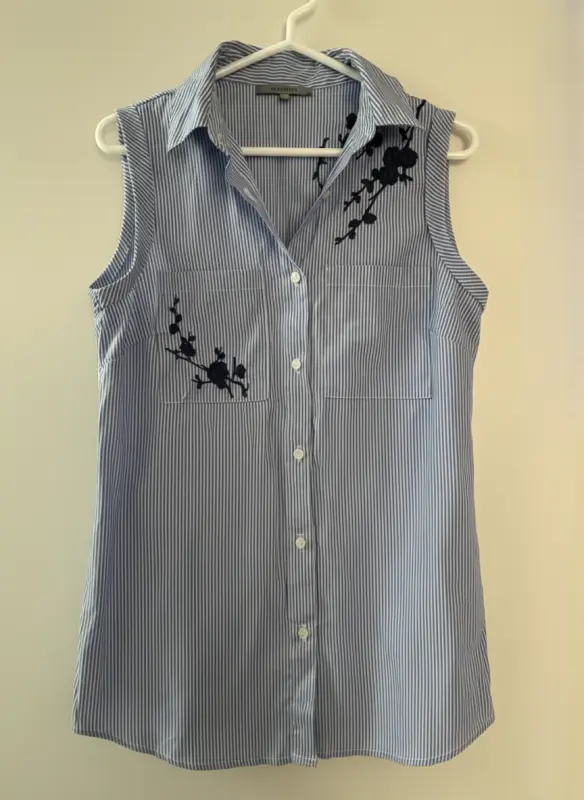 Blusa manga cero a rayas celeste talla XS - Comprar en Lima Perú | Fancy Shops