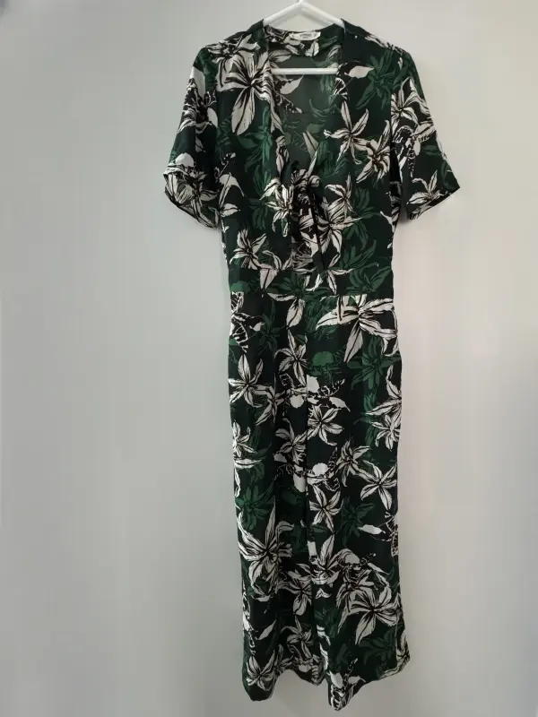 Enterizo verde estampado flores talla S - Enterizos Elegantes | Comprar Online Lima