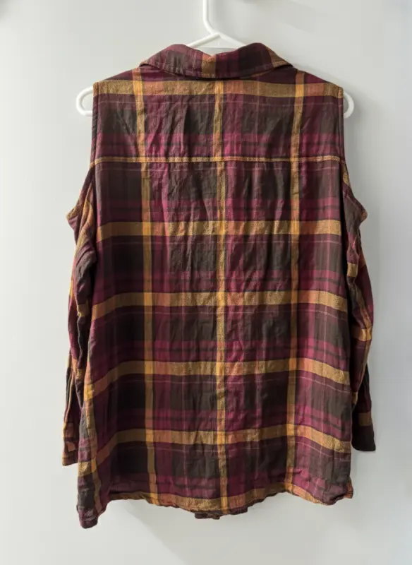 Blusa manga 3/4 de cuadros talla M - Imagen 2