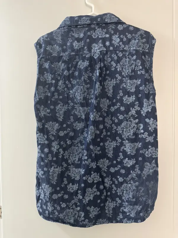 Blusa manga cero azul y celeste talla S - Imagen 2